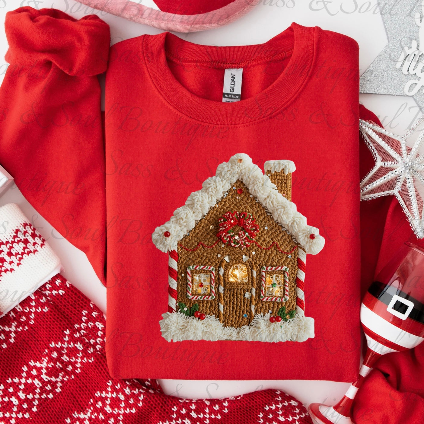 Faux Yarn Gingerbread House