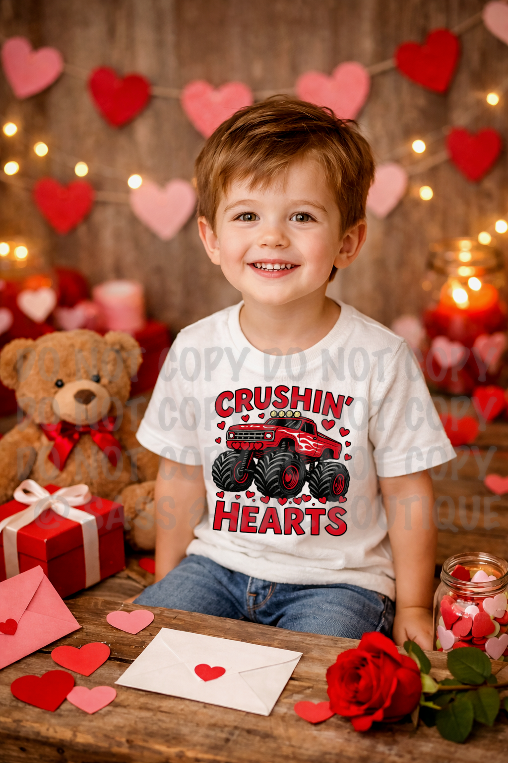 Crushin Hearts Red Monster Truck