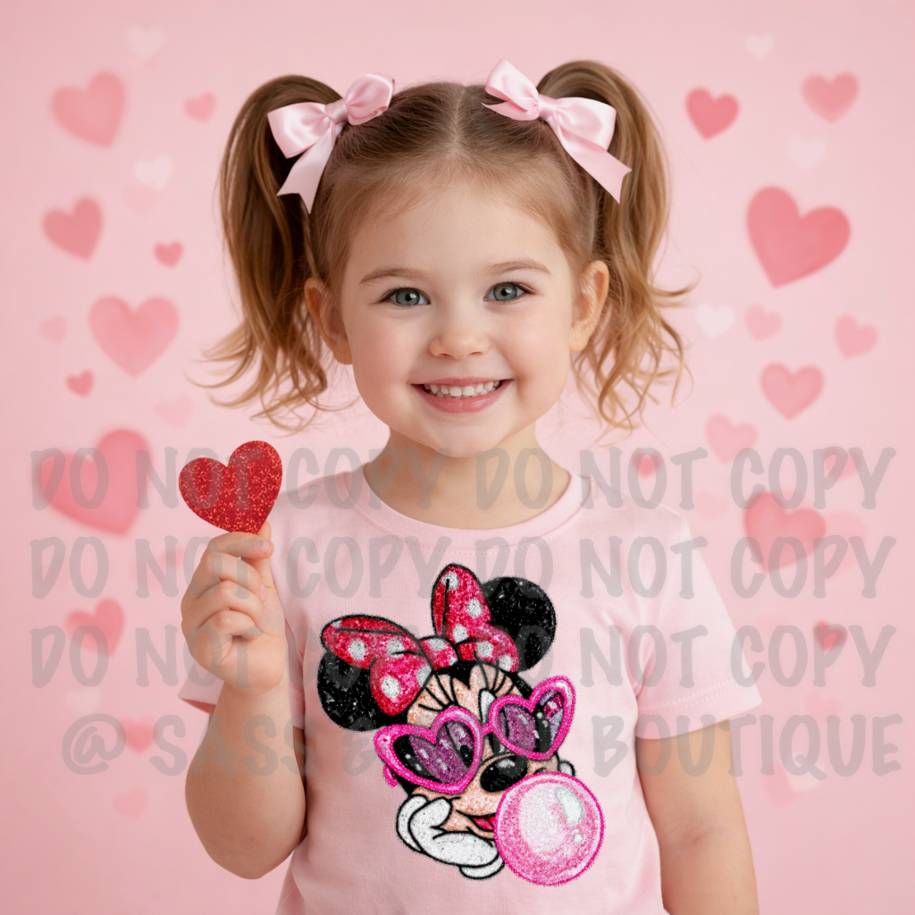 Minnie Bubble Gum Valentine