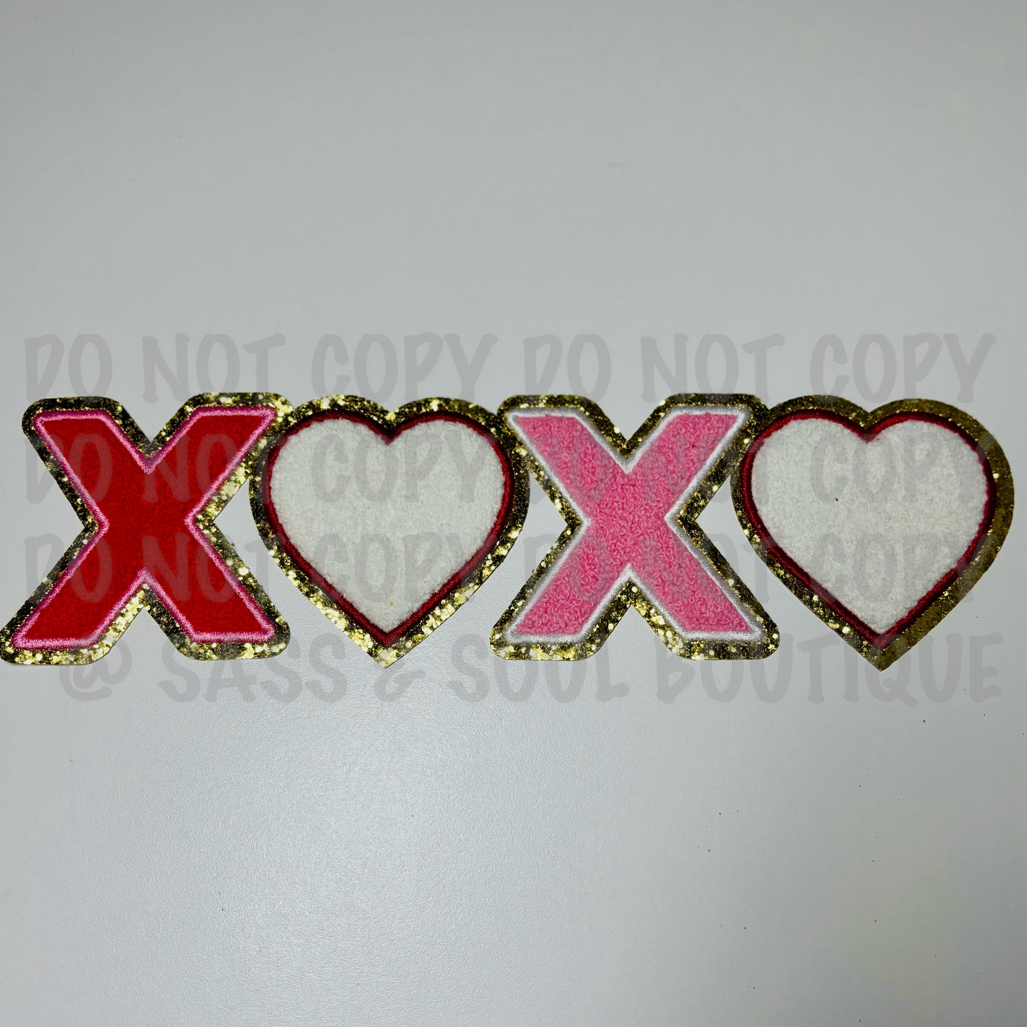 Red, Pink, & White Chenille XOXO