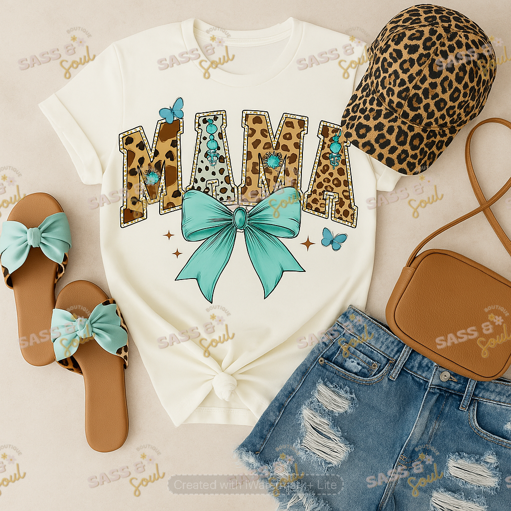 Teal Bow Mama