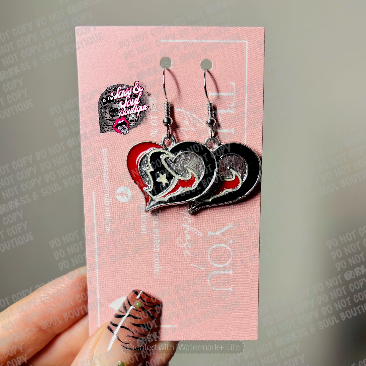 Texans Heart Dangles