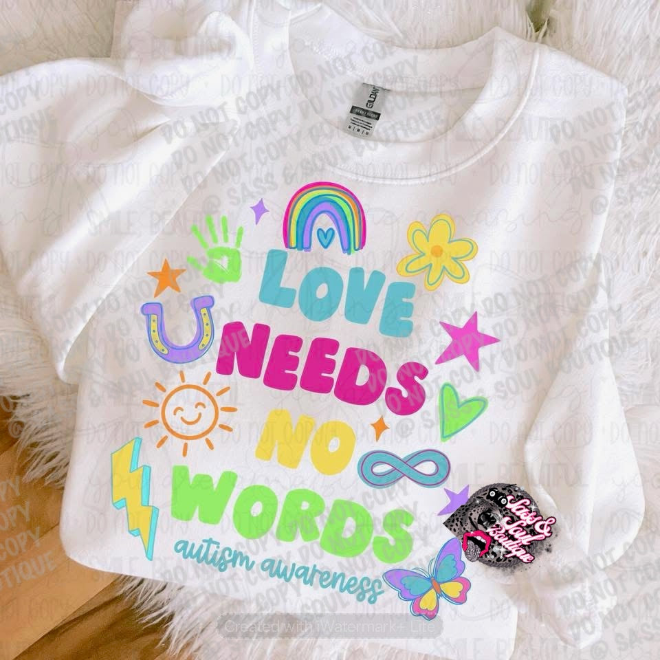 Love Needs No Words Autism Awareness