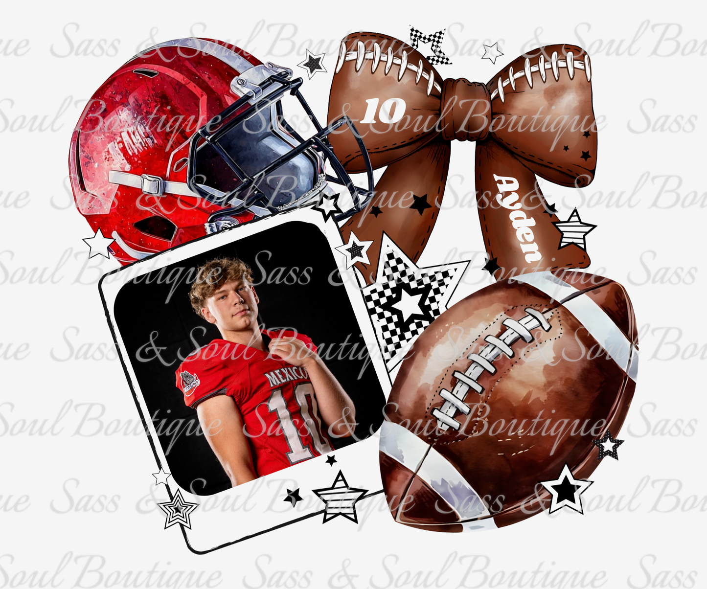 Custom Football Coquette w/ Photo