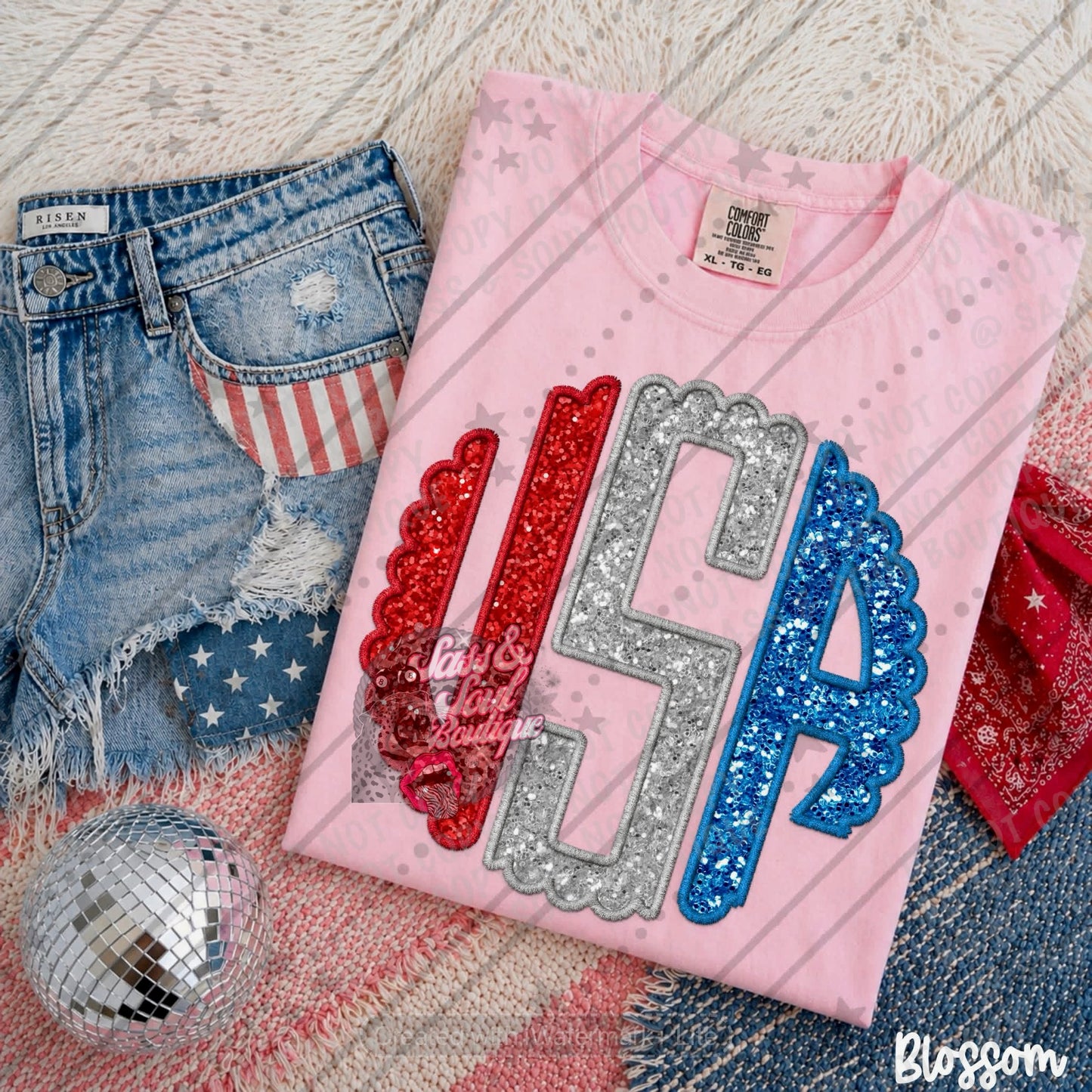 USA - Faux Embroidery Monogram