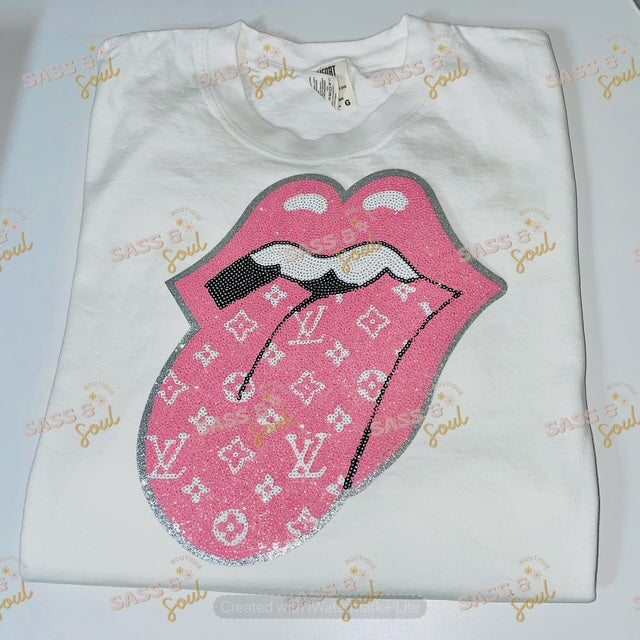 Boujee Tongue Chenille Sequin Patch