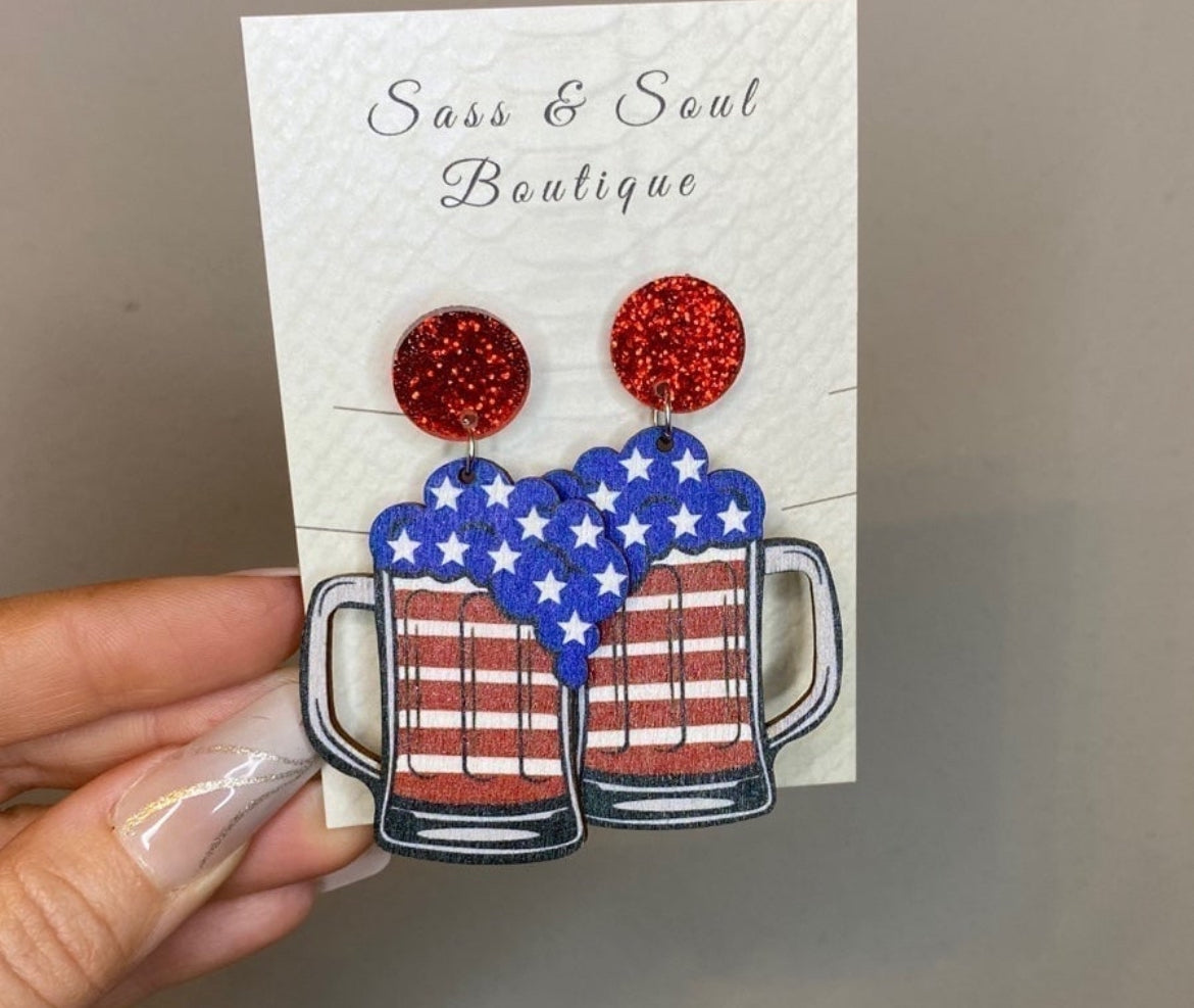 Beer Mug - Patriotic Dangles