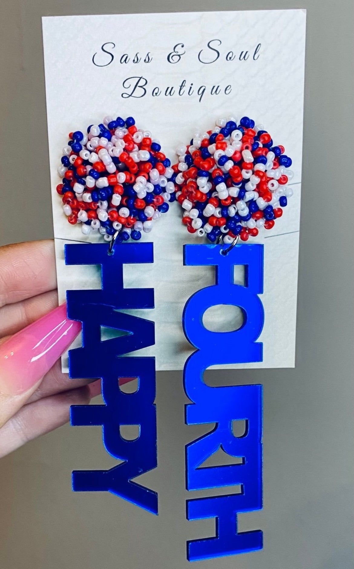 Happy Fourth - Beaded Dangles