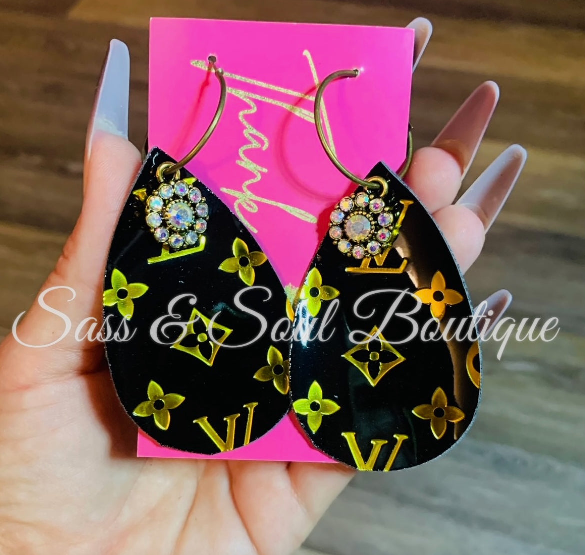 Handmade LV Teardrop Dangles