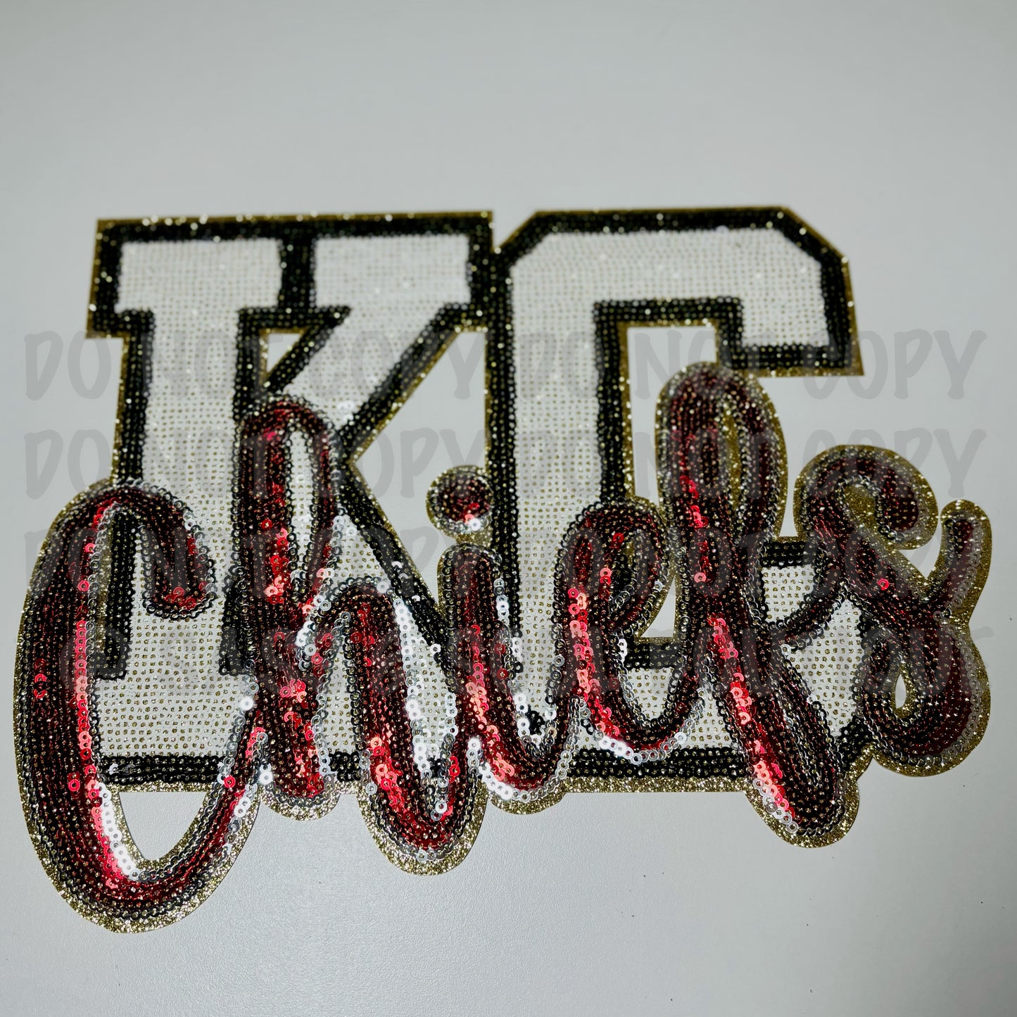 White & Red KC Sequins