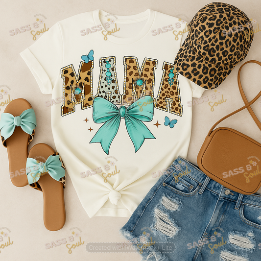 Teal Bow Mama