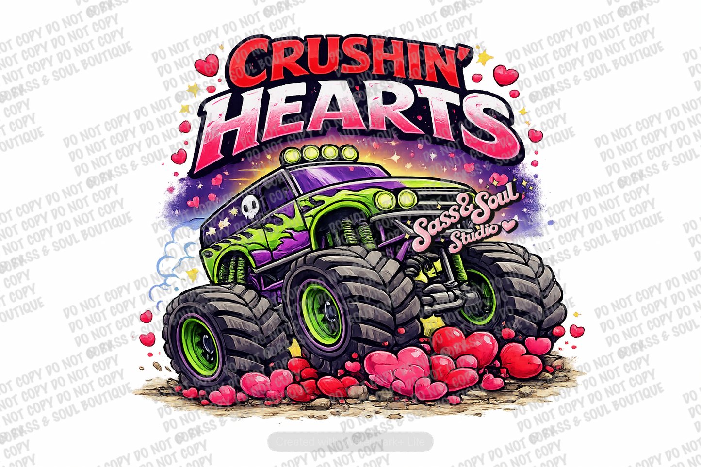 Crushin Hearts Monster Truck - PNG