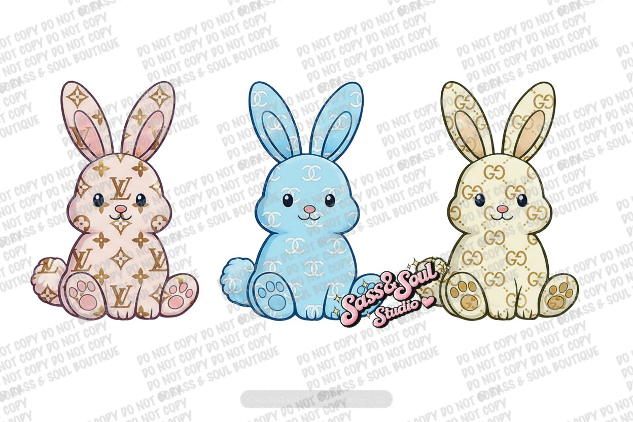 Pastel Boujee Bunnies - PNG