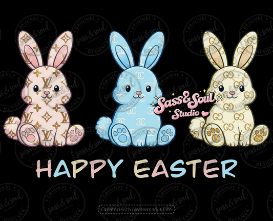 Boujee Bunnies Happy Easter Multi - PNG