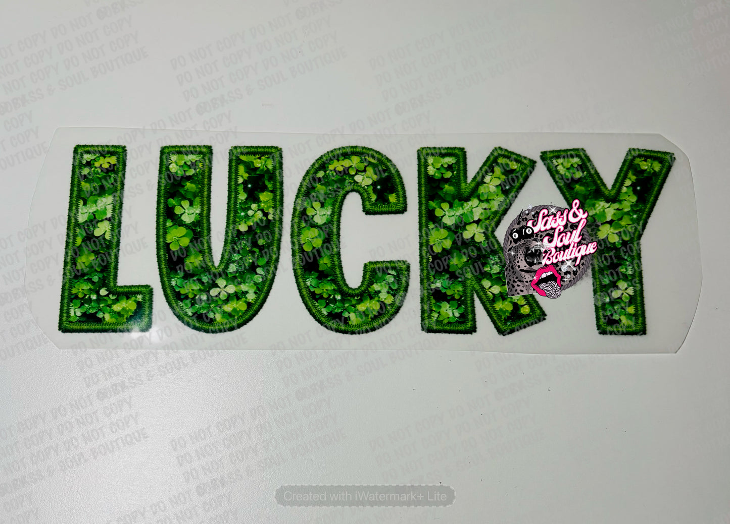 Faux Sequin Lucky