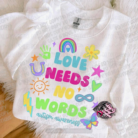 Love Needs No Words Autism Awareness