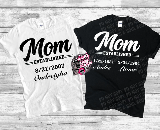 Mom/Dad Established Custom