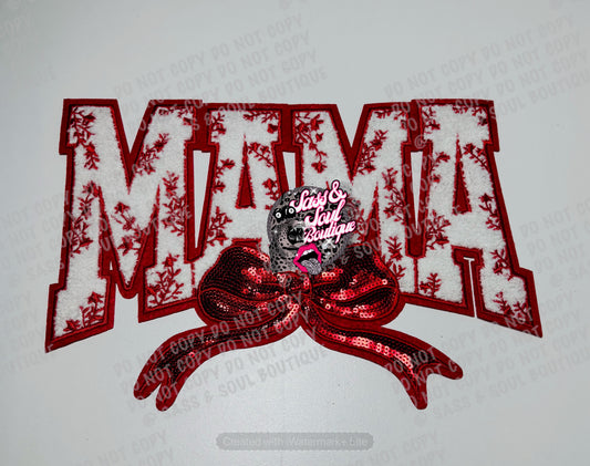 Red Chenille & Sequin Mama