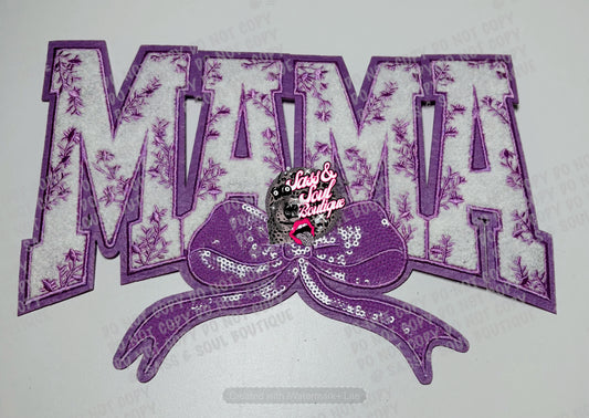 Purple Chenille & Sequin Mama