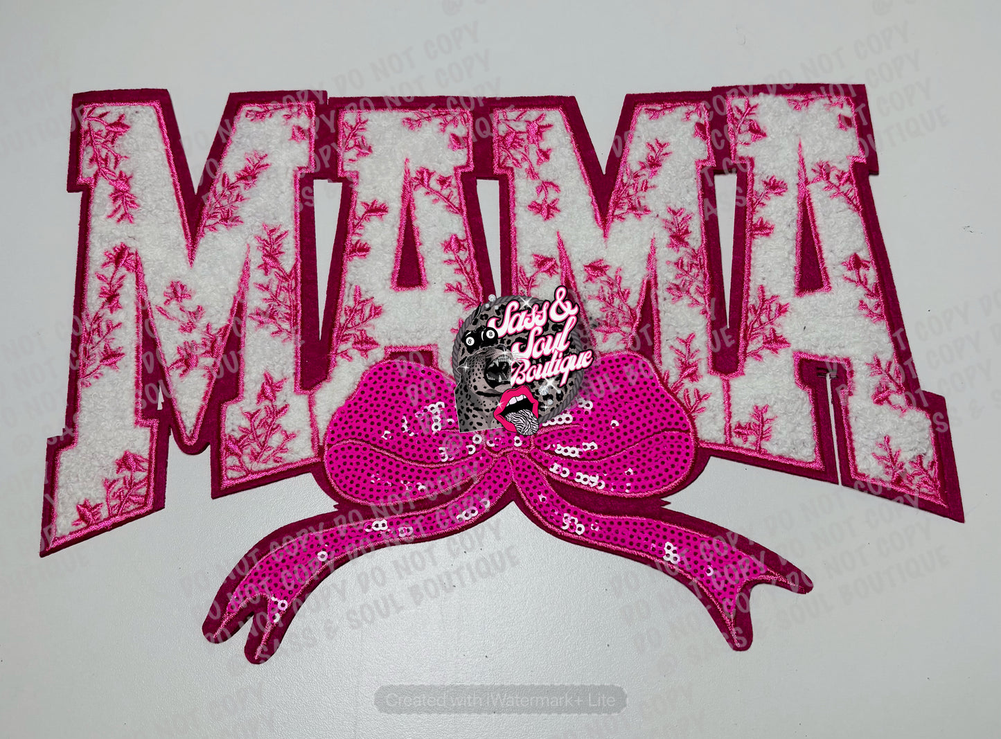 Pink Chenille & Sequin Mama