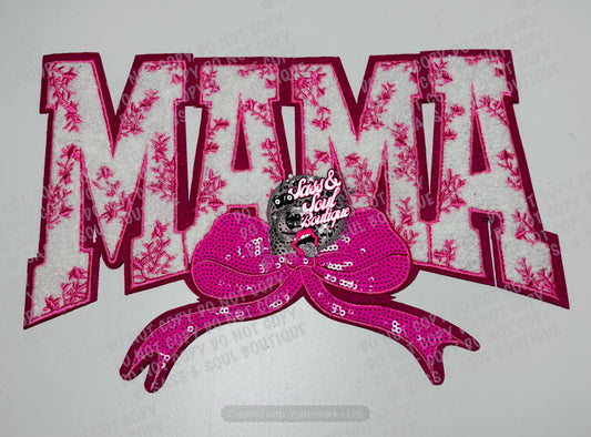 Pink Chenille & Sequin Mama