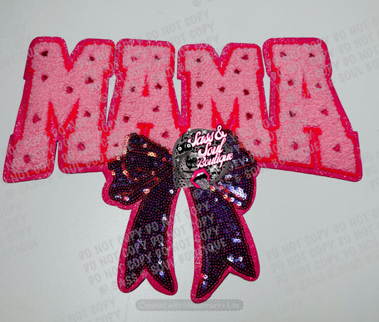 Pink & Purple Chenille & Sequin Mama