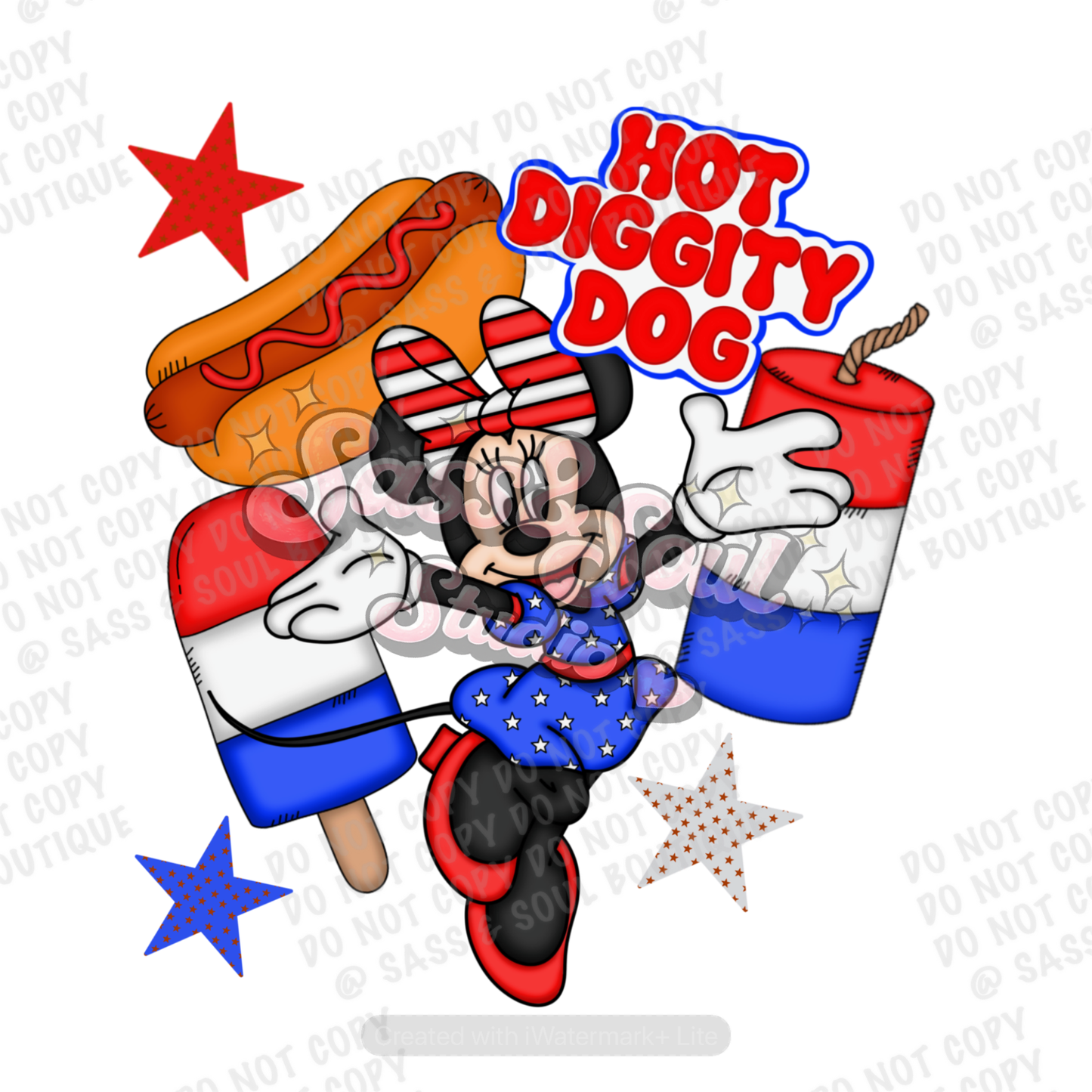 Girl Mouse Hot Diggity Dog w/ Stars