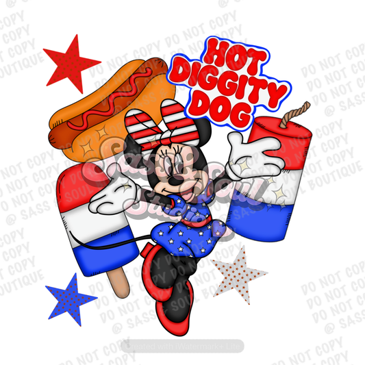Girl Mouse Hot Diggity Dog w/ Stars