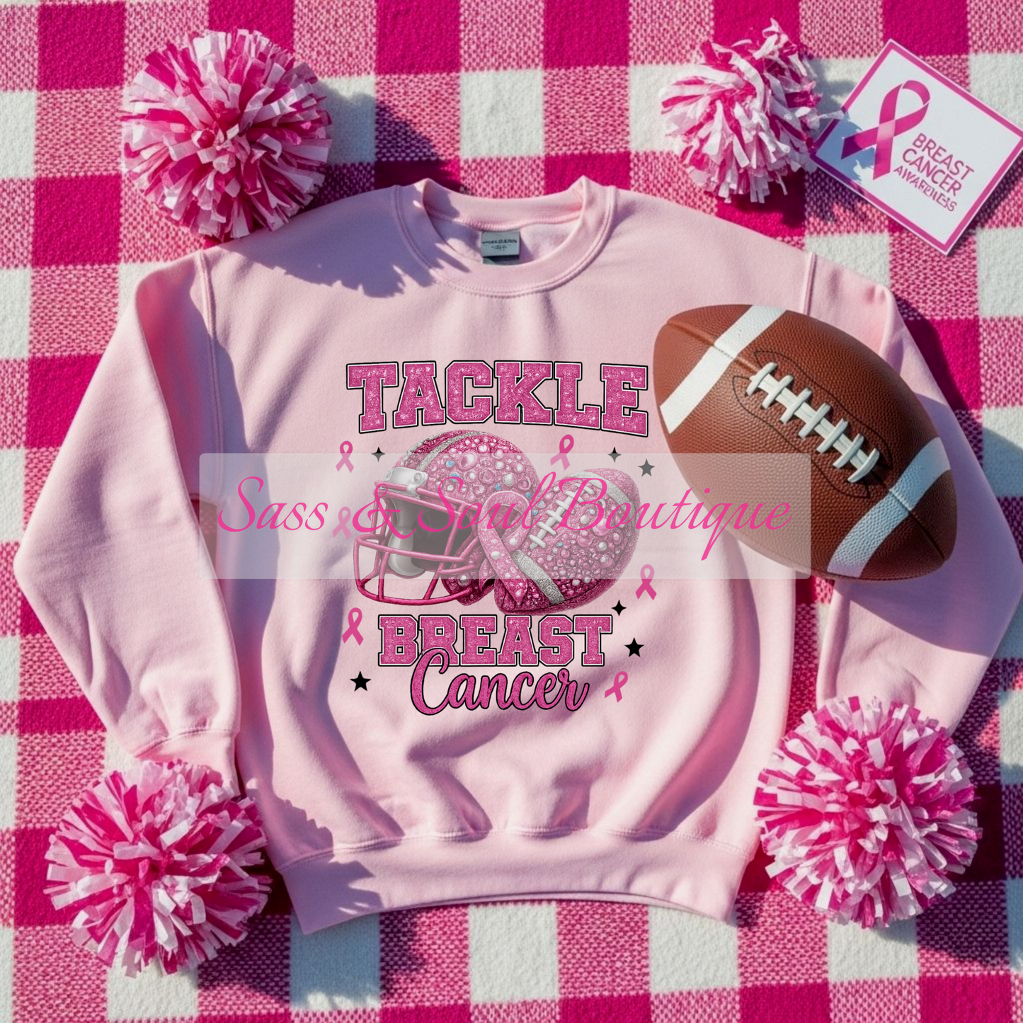 Tackle Breast Cancer - Faux Sparkle