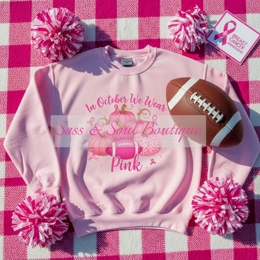 In October- Pumpkins & Football