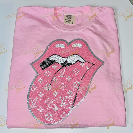 Boujee Tongue Chenille Sequin Patch