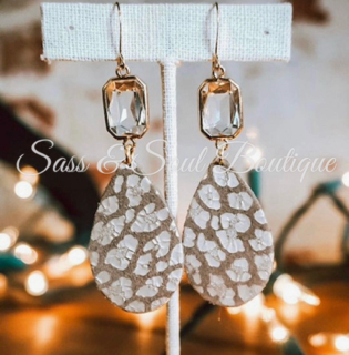 Handmade Faux Leather Teardrop Dangles