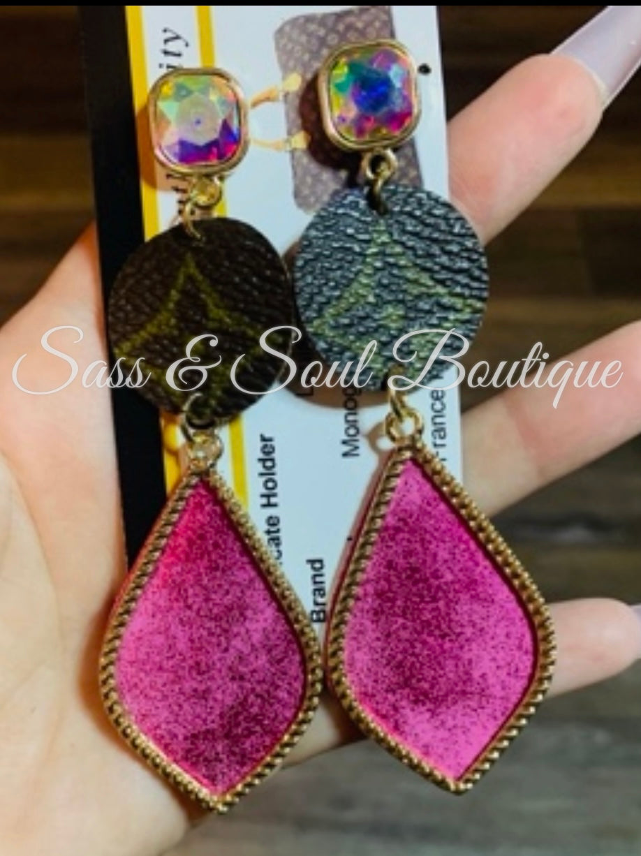 Handmade Upcycled Designer L* Dangles